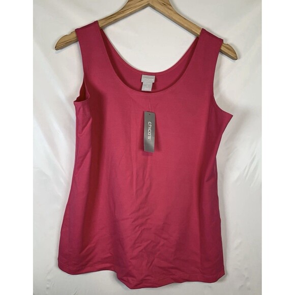 Chico's Contemporary Timeless Microfiber Pink Lotus Petal Stretch Tank Top 2X - Picture 4 of 9